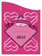 Heart Banner Valentine Curved Wine Favor Tag 2.75x3.75